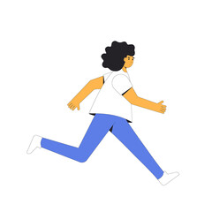 Runner. Joggers. Teenager girl walking in spors clothes.