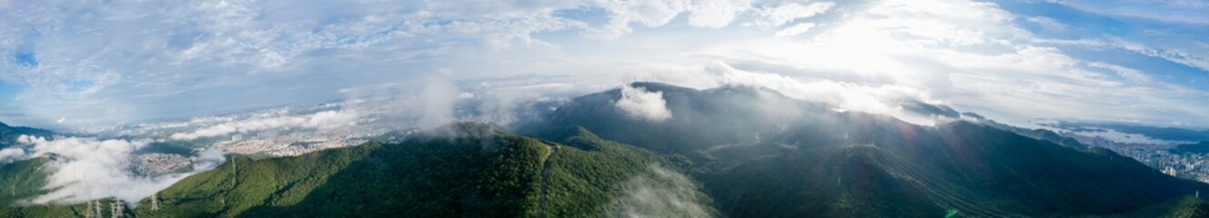 Aerial view of landscape after rain in Shenzhen city,China