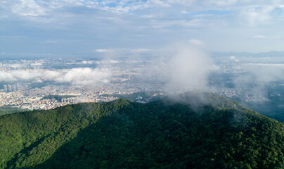 Aerial view of  mountain landscape in Shenzhen city,China