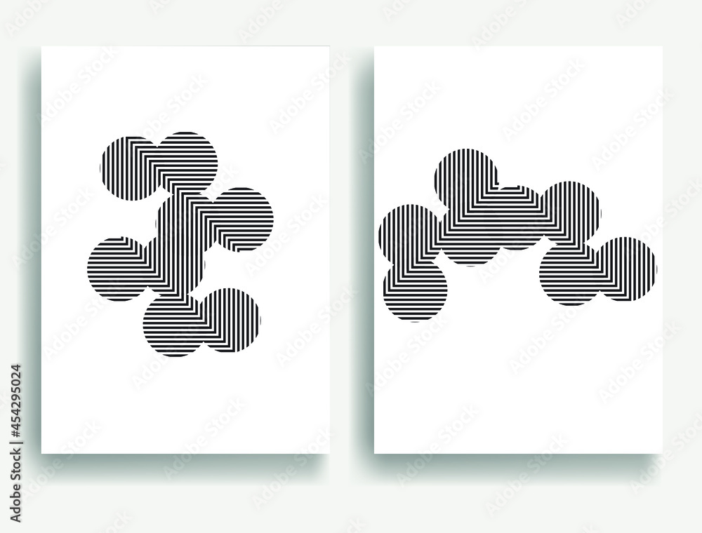 Wall mural abstract hipster lines background with geometric circles . vector line design . poster template . mi