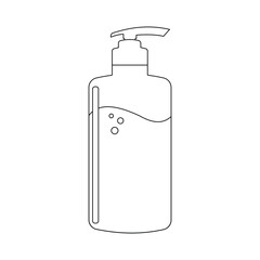 Cosmetic bottle linear icon isolated on white background. Thin black line customizable illustration. Vector.