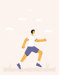 Fototapeta na wymiar Runner. Jogger. Young man wearing in sports clothses.