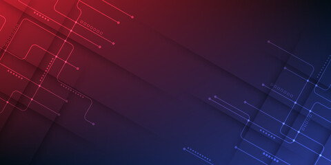 Vector futuristic circuit board blue light. Technology abstract background.	