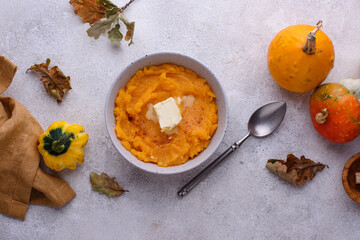 Pumpkin porridge. Traditional autumn dish