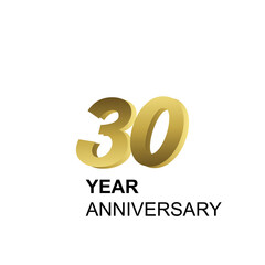 30 Year Anniversary Elegant Vector Template Design Illustration