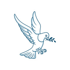 flying dove bird cartoon