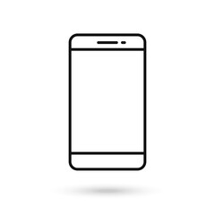 Mobile phone flat design icon.