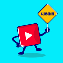 Subscribe cartoon. social media icon concept.