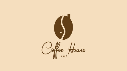 Coffee house logo vector symbol, calligraphy handwriting, Illustration Vector EPS 10