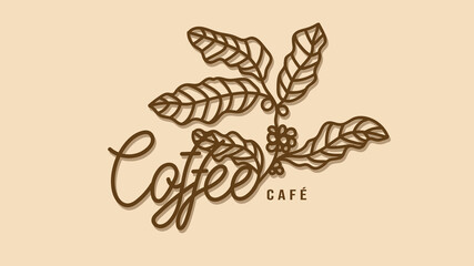 Coffee  logo vector symbol, calligraphy handwriting, Illustration Vector EPS 10