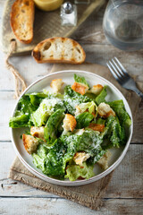 Traditional Caesar salad, vegetarian option