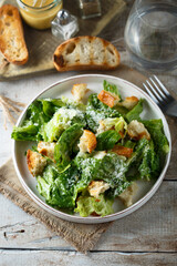 Traditional Caesar salad, vegetarian option