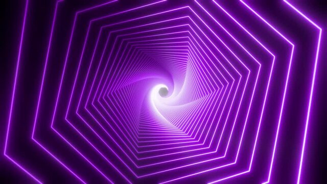 Abstract glowing VJ tunnel video for edm music animation. Flight sci-fi tunnel seamless loop. VJ motion graphics Time warp portal lightspeed hyperspace concept. 4k 3D render animation