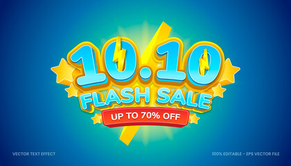 3D 10 10 Flash Sale with yellow and blue color theme.