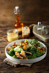Traditional Caesar salad with grilled chicken