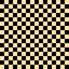Black and cream checkerboard pattern background. Check pattern designs for decorating wallpaper. Vector background.