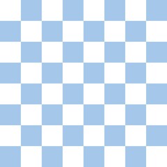 White and blue checkerboard pattern background. Check pattern designs for decorating wallpaper. Vector background.
