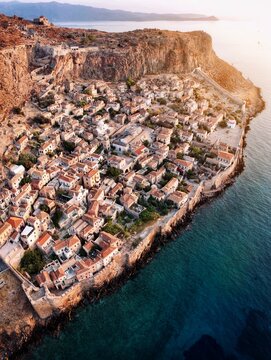 aerial view of Monemvasia, Greece