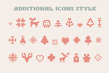 Christmas icons are made of thick round knits.