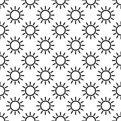 Sun pattern background. Seamless summer pattern. Abstract background. Vector illustration. Wrapping paper.