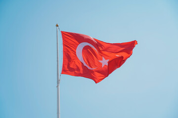 Turkish flag and blue sky
