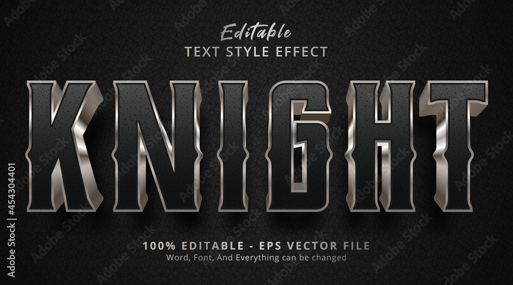 Aufkleber knight text on movie style effect, editable text effect