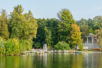Catamarans on the big Golitsyn pond in Gorky Park
