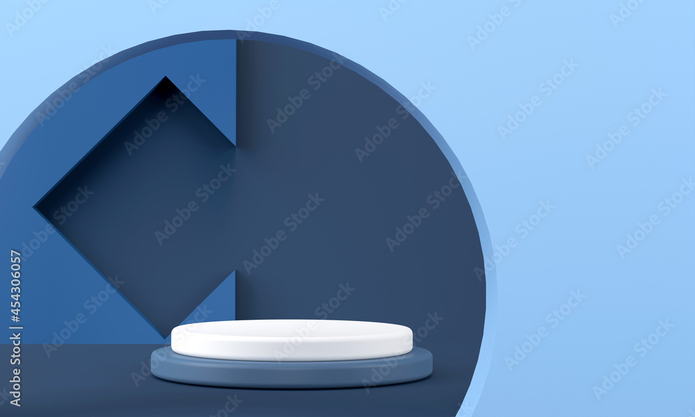 Poster circle podium inside the frame create dimensions for the products want to display.