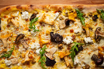 pizza with mushrooms and vegetables
