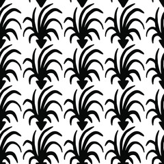 abstract flower forming a simple seamless pattern on a white background, vector