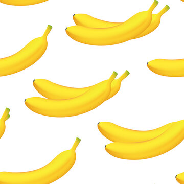 Vector bright fruit pattern of fresh yellow bananas .