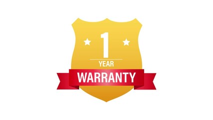 1 Year warranty. Support service icon. Motion graphics