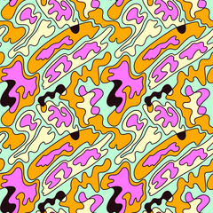 Seamless abstract hand drawn wave shapes in unique pattern