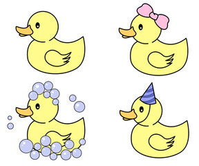 set of yellow ducks
