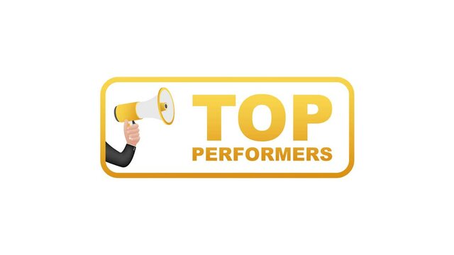 Top Performers. Badge, icon stamp logo. Motion graphics