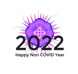 2022 corona virus pandemic year sign for headline, title and logo