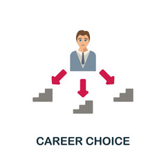 Career Choice flat icon. Colored sign from productivity collection. Creative Career Choice icon illustration for web design, infographics and more