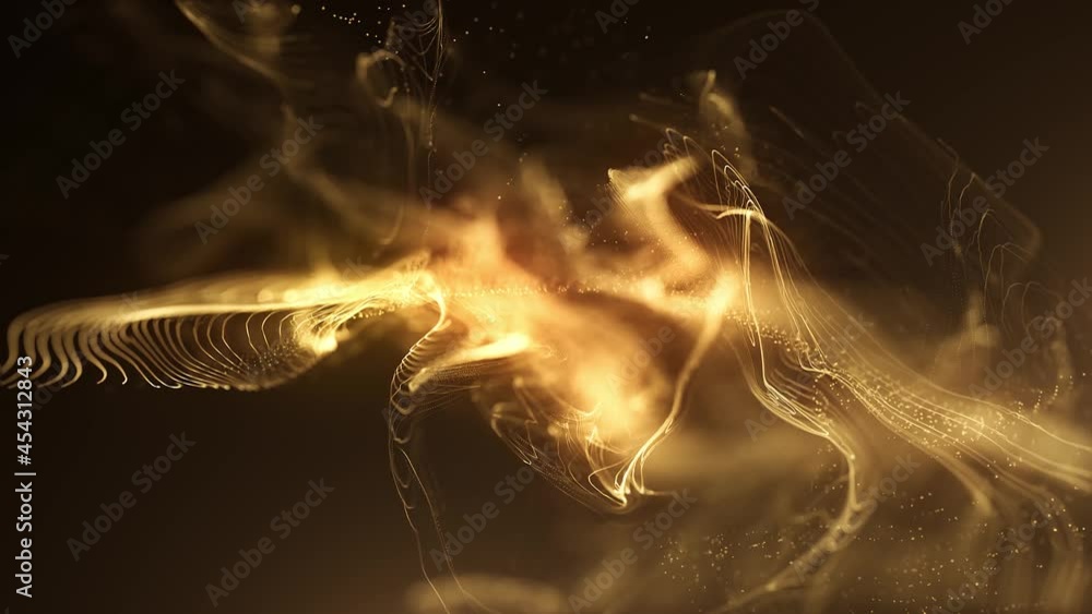 Poster abstract fluid particles graphic background loop/ 4k animation of an abstract fluid particles backgr