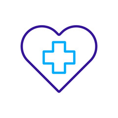 Cross inside heart vector icon