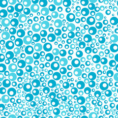 seamless pattern abstract drawing, blue air bubbles, marine theme.