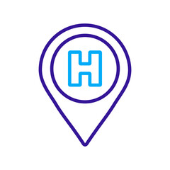 Hospital or heliport pointer vector icon
