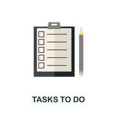 Tasks To Do flat icon. Colored sign from productivity collection. Creative Tasks To Do icon illustration for web design, infographics and more