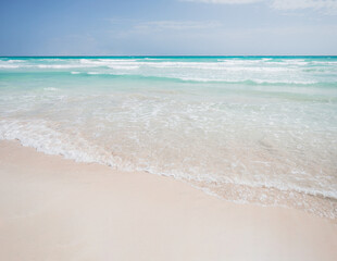 Fototapeta na wymiar Paradise beach with white sand and azure water