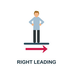 Right Leading flat icon. Colored sign from productivity collection. Creative Right Leading icon illustration for web design, infographics and more