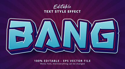 Editable text effect, Bang text with comic color combination style
