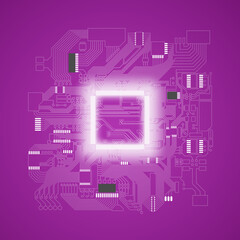 Circuit board. Electronic computer hardware processor technology. Motherboard digital chip. Tech science background. Integrated communication processor. Information engineering motherboard component