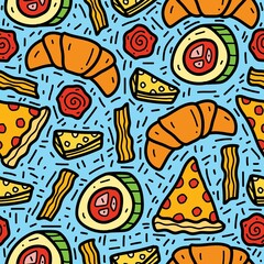 food pattern designs illustration for clothing, wallpapers, backgrounds, posters, books, banners and more