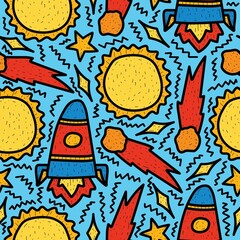 astronaut pattern designs illustration for clothing, wallpapers, backgrounds, posters, books, banners and more