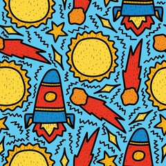 Obraz premium astronaut pattern designs illustration for clothing, wallpapers, backgrounds, posters, books, banners and more