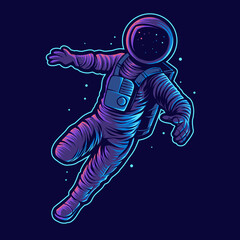 astronaut vector illustration float on space